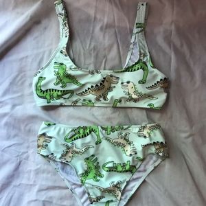 Biking Dinosaur High Waisted